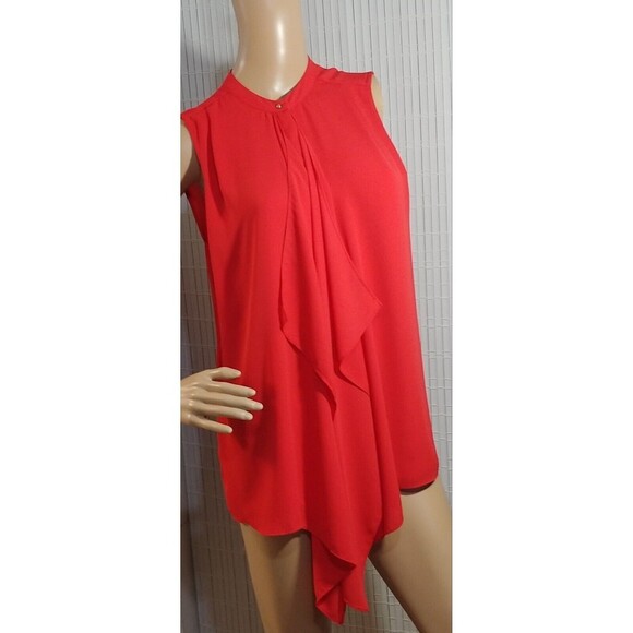 H&M Blouse for Women Size 8 Red Color Hidden Buttons Sleeveless - Picture 1 of 12